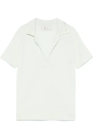 BLUMARINE Logo-appliqué polo top