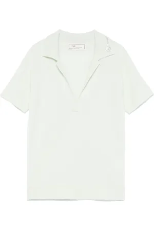 BLUMARINE Logo-appliqué polo top