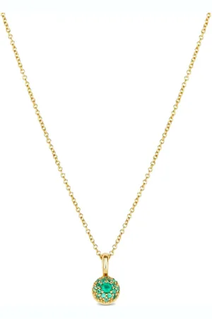 Dinny Hall 9K yellow Bon Bon emerald necklace