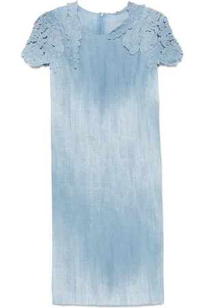 ERMANNO SCERVINO Denim-print midi dress
