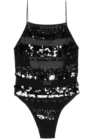 Oseree Sequins stripe swimsuit