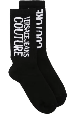 VERSACE Logo-intarsia knitted socks