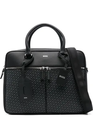 HUGO BOSS Monogram-pattern laptop bag