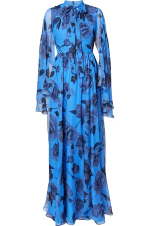 Erdem Printed long-sleeve gown