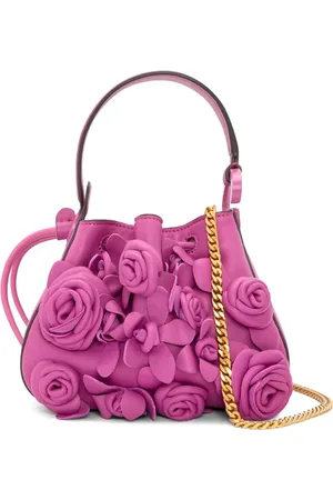 Oscar de la Renta Nano O Handle floral-appliqu?? bag