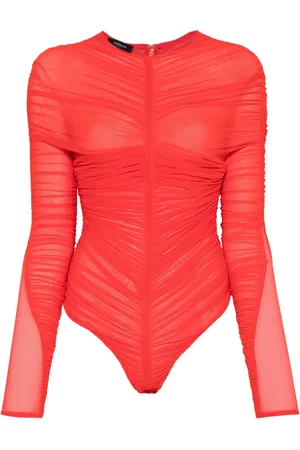 MUGLER Ruched bodysuit
