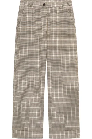 DRIES VAN NOTEN Checked cuffed trousers