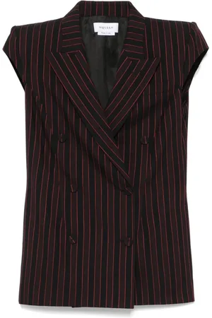 Alexander McQueen Pinstriped sleeveless blazer