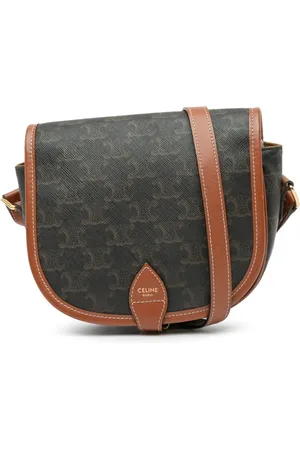 Céline 2020 Medium Triomphe Coated Canvas Folco crossbody bag