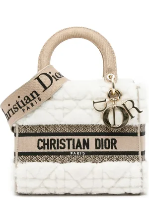 Dior 2023 Medium Shearling Cannage Lady D-Lite satchel