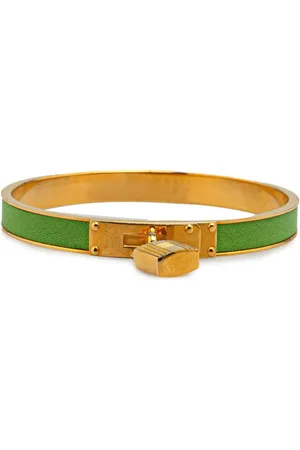 Hermès 2000-2010 Leather Kelly Cadena Lock Bangle costume bracelet