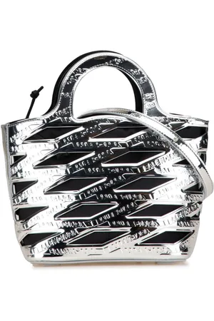 Balenciaga 2021 Small Embossed Patent Neo Basket satchel