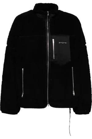 MASTERMIND Logo-motif shearling jacket