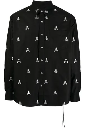 MASTERMIND Embroidered-skull long-sleeve shirt
