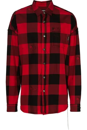 MASTERMIND Skull-print check shirt