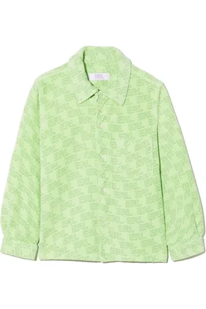 ERL Logo-print corduroy shirt