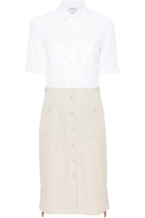 Thom Browne Colour-block button-up shirtdress
