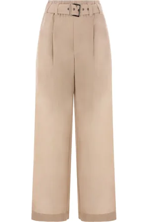 Brunello Cucinelli Belted gauze trousers