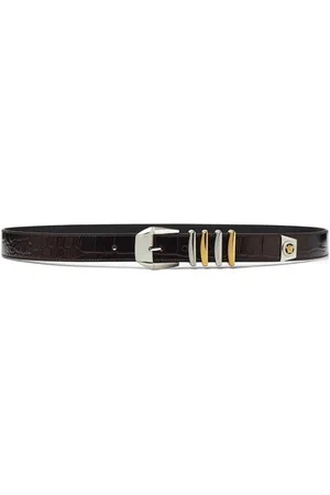 VERSACE Croc-embossed belt