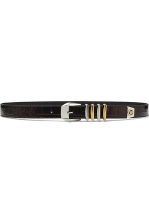 VERSACE Medusa Heritage crocodile-embossed belt