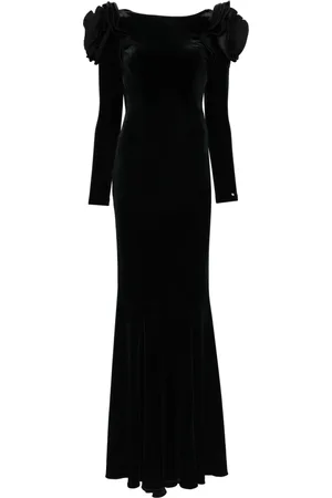 NISSA Backless velvet maxi dress