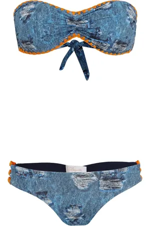 Brigitte Denim-print bikini set