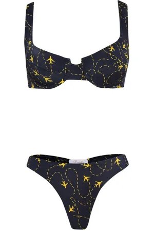 Brigitte Plane-print bikini set