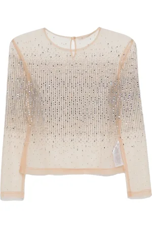 ERMANNO SCERVINO Tulle crystal-embellished top