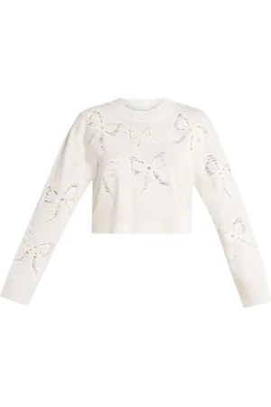 LOVESHACKFANCY Cut-out bow jumper