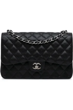CHANEL 2014 Jumbo Classic Caviar Double Flap shoulder bag