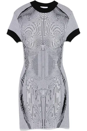 Jean Paul Gaultier Anatomy-intarsia mini dress