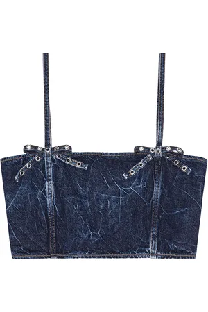 Ganni Crinkled denim top