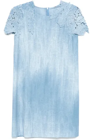ERMANNO SCERVINO Denim-print mini dress
