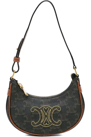 Céline 2022 Mini Triomphe Coated Canvas Ava shoulder bag