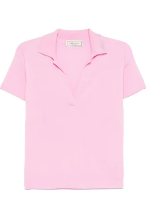 BLUMARINE Logo-appliqué polo top
