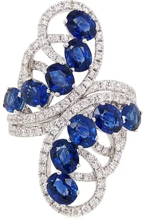 HYT Jewelry 18K white gold sapphire and diamond ring