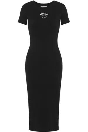 Moschino Logo-embroidered midi dress
