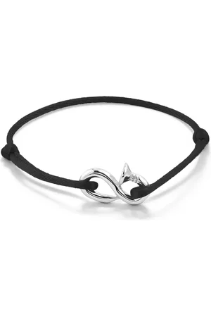 Mateo Sterling Bent Nail cord bracelet