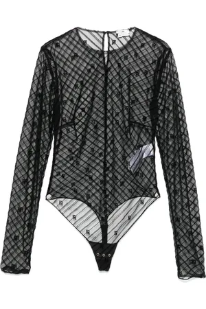 Elisabetta Franchi Flocked tulle bodysuit