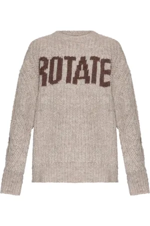ROTATE Logo-intarsia sweater