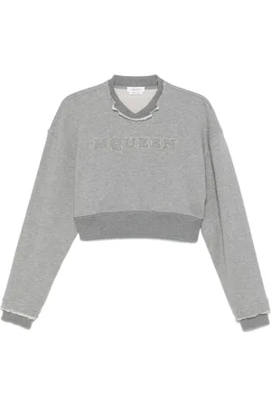 Alexander McQueen Logo-lettering cropped sweatshirt