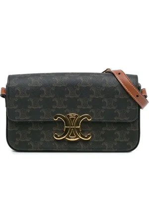 Céline 2022 Triomphe Coated Canvas Claude shoulder bag
