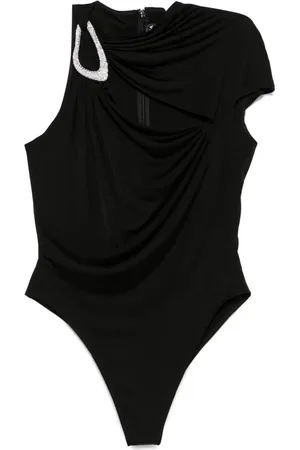 DAVID KOMA Crystal-buckle bodysuit