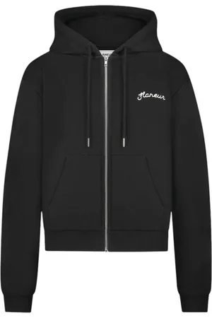 FLÂNEUR Logo-print zip-up hoodie