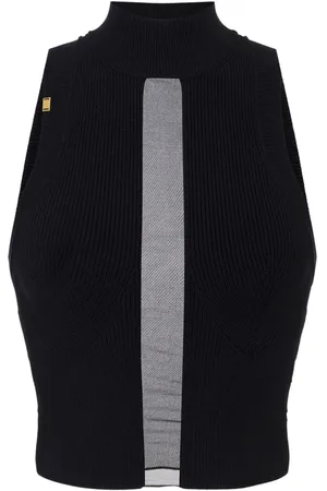 Elisabetta Franchi Tulle-appliqué top