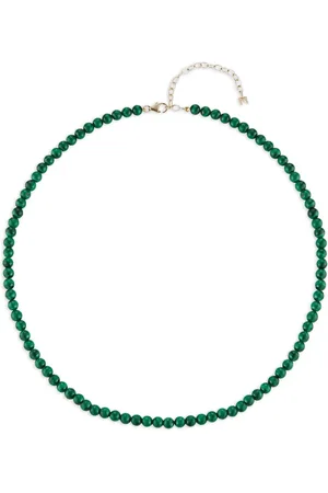 Mateo 14K yellow gold beaded malachite bracelet