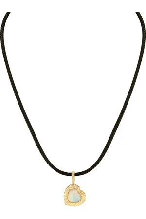 Lizzie Mandler 18K yellow Heart opal pendant necklace