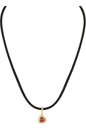 Lizzie Mandler 18K yellow Heart tourmaline pendant necklace