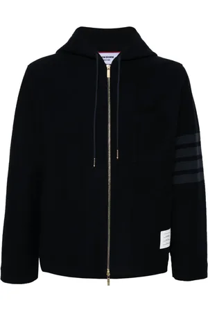 Thom Browne 4 Bar-stripe hooded jacket