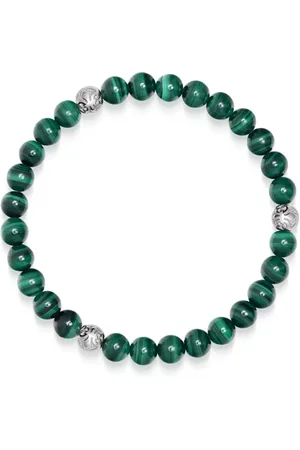 Nialaya 6mm malachite beaded bracelet